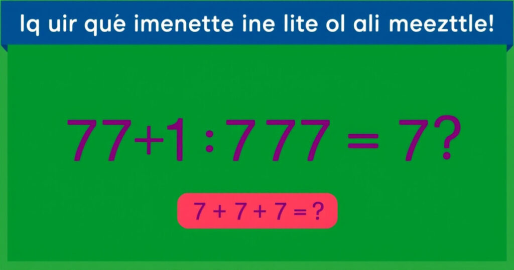 ALT: "Quiz matematico: risolvi l'equazione 7+7:7+7×7-7 e metti alla prova le tue abilità."