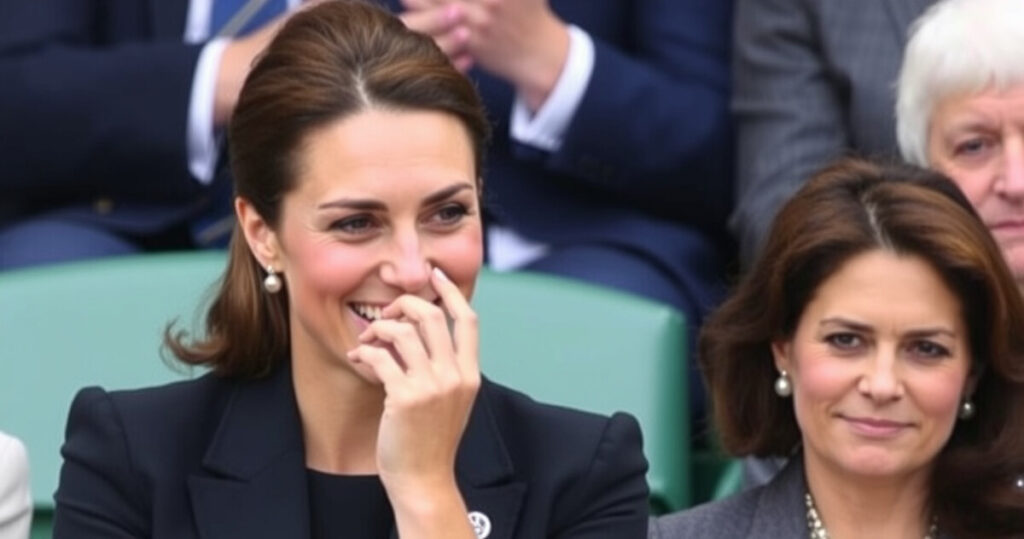 "Kate Middleton emozionata a Wimbledon, esprime lacrime di gioia e riconoscenza durante l'evento."