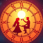 "Immagine dell'oroscopo del giorno: un segno zodiacale affronta sfide in amore e relazioni personali."