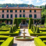 "Giardino incantevole di Villa Gamberaia, tesoro italiano con ingresso gratuito."