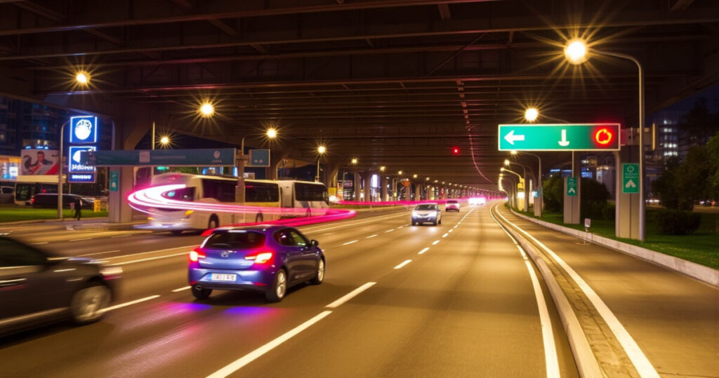 "Immagine di droni dotati di intelligenza artificiale in azione per la sicurezza sulle autostrade italiane."