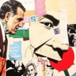 "Immagine celebrativa del centenario di Robert Rauschenberg, con elementi di arte, danza e impegno sociale."