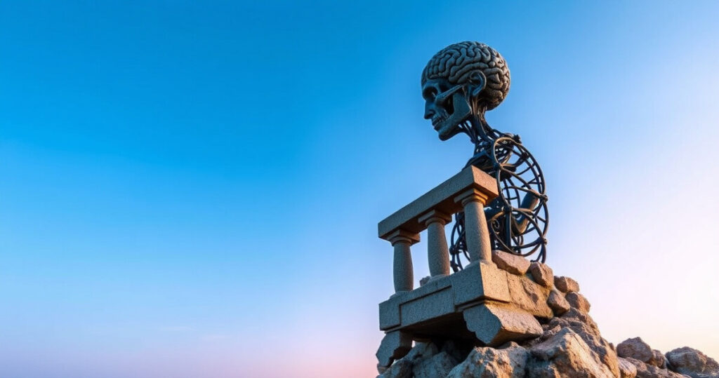 "Immagine che rappresenta l'Italian brainrot, unione di futurismo e mitologia, simbolo della cultura italiana nel 2025."