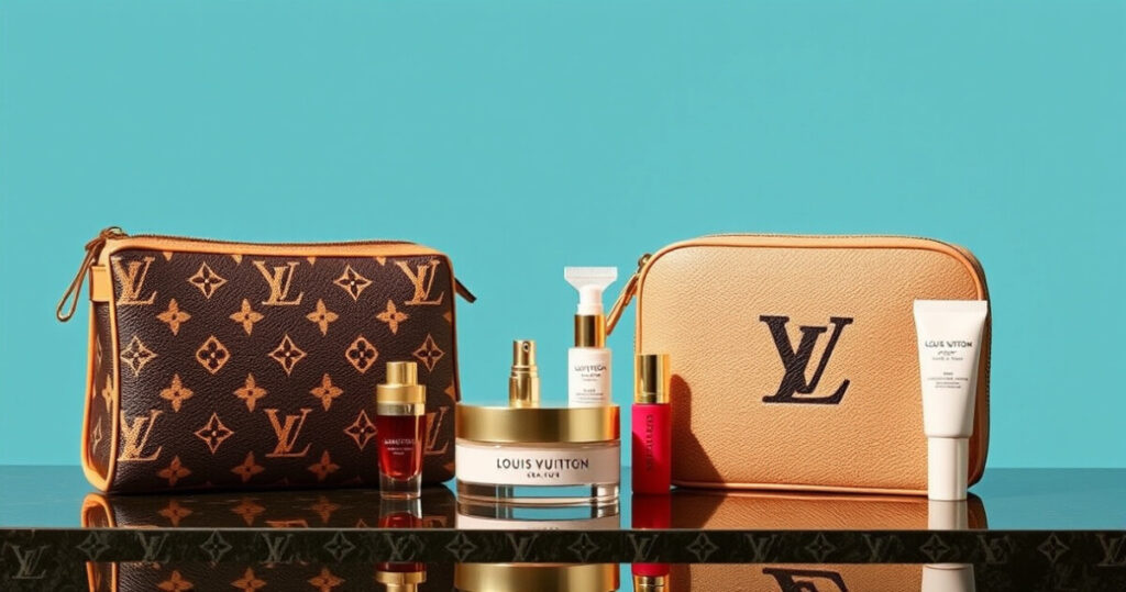 "Collezione di trucco La Beauté di Louis Vuitton con monogramma iconico."