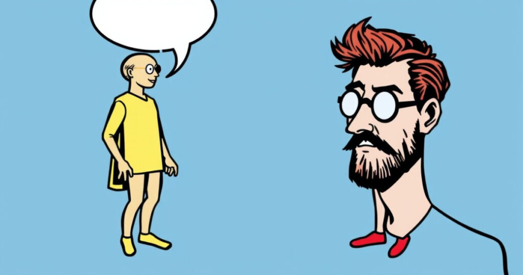 "Illustrazione di meme e fumetti che rappresentano l'evoluzione dell'arte visiva nella comunicazione moderna."