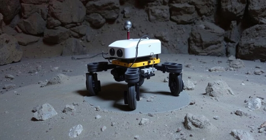 "Robot autonomi esplorano grotte lunari alle Canarie durante esperimenti innovativi."
