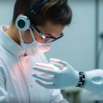 ALT: "Braccio robotico PiPER e mano Chius in azione nel laboratorio di ricerca"