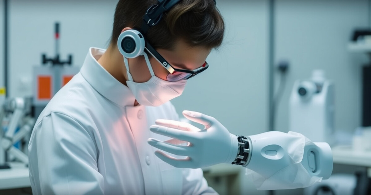 ALT: "Braccio robotico PiPER e mano Chius in azione nel laboratorio di ricerca"