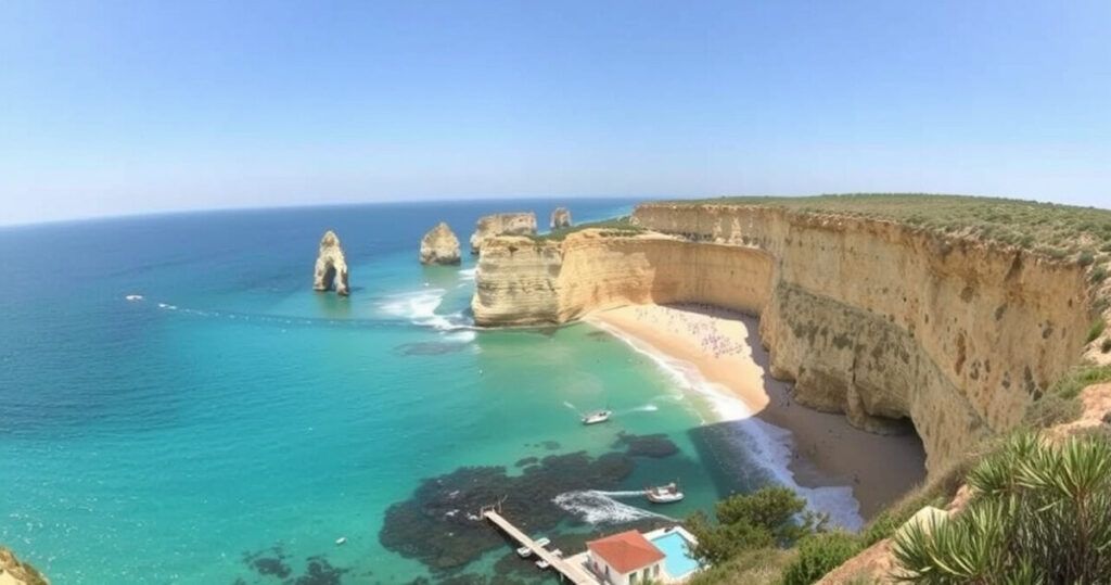 "Panorama della spiaggia di Rodas in Galizia, un paradiso naturale facilmente raggiungibile dall'Italia."