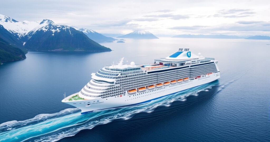 "Star Princess di Princess Cruises in partenza dal Mediterraneo per l'Alaska, con intrattenimento innovativo a bordo."