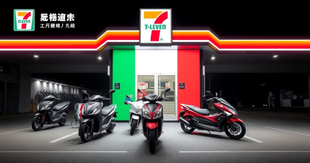 ALT: "Campagna Taiwan per modellini Motor Valley italiana nei negozi 7-Eleven"