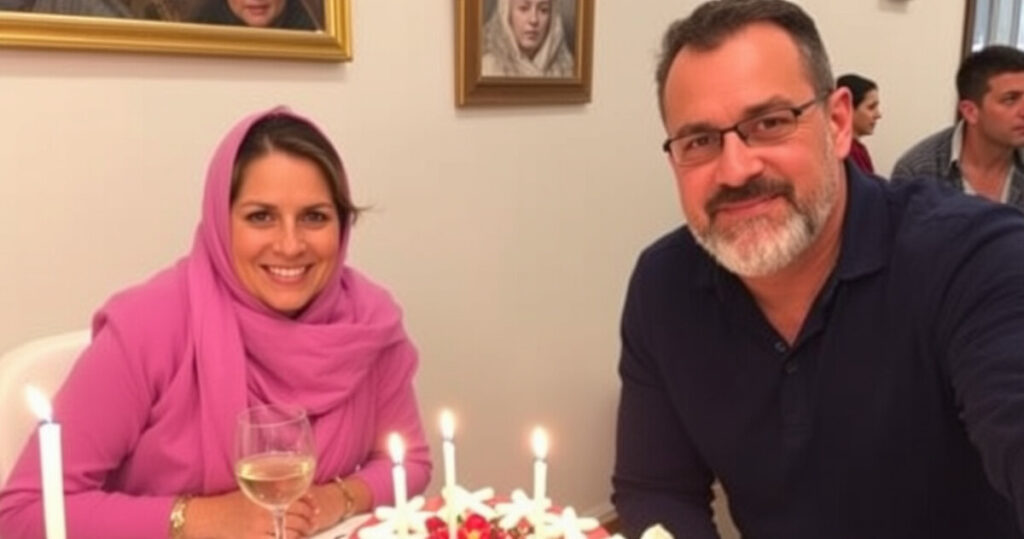 "Immagine di Belen Rodriguez che festeggia con la famiglia, mentre l'assenza di Ignazio Moser suscita polemiche."