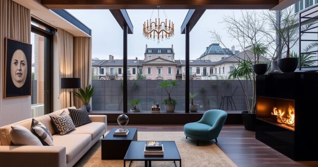 ALT: "Interni eleganti della casa milanese di Michelle Hunziker, un perfetto equilibrio tra stile e comfort urbano."