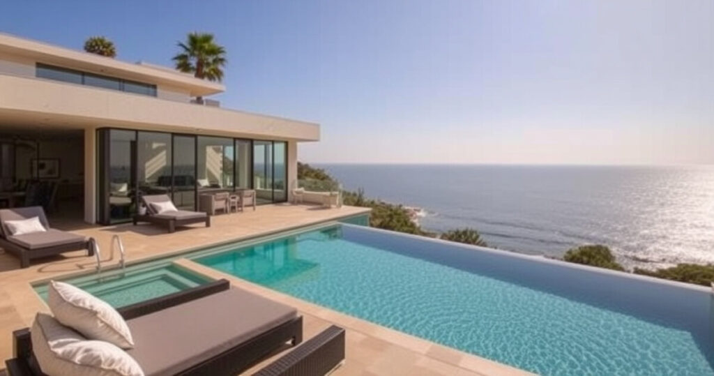 "Villa esclusiva di Elisabetta Canalis a Los Angeles con vista sull'oceano"