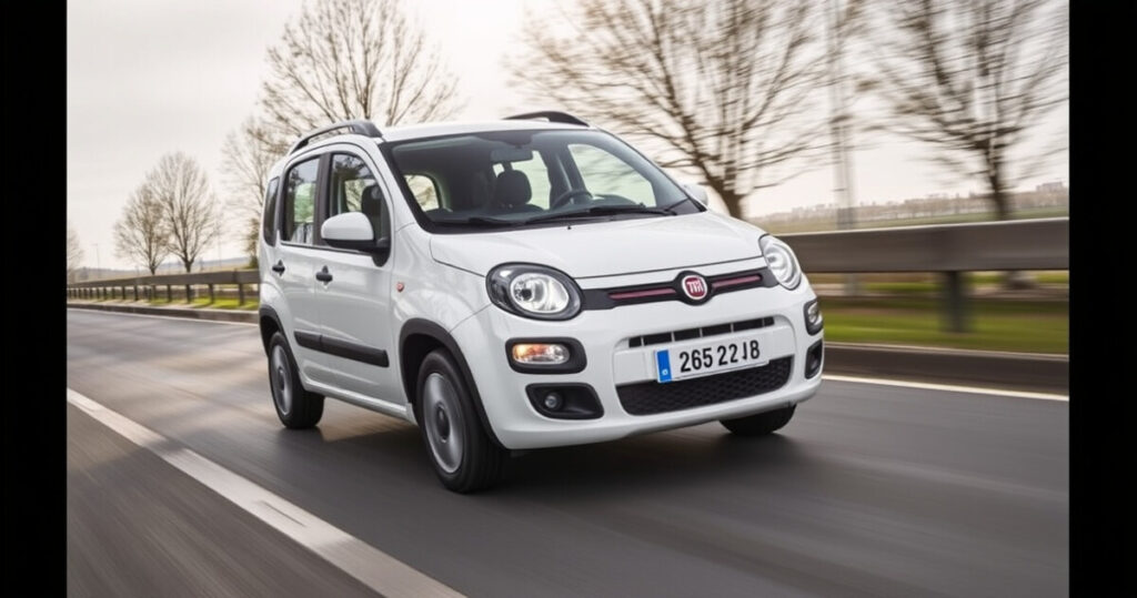 ALT: "FIAT Grande Panda elettrica supera il test dell'alce con successo, dimostrando stabilità e manovrabilità."