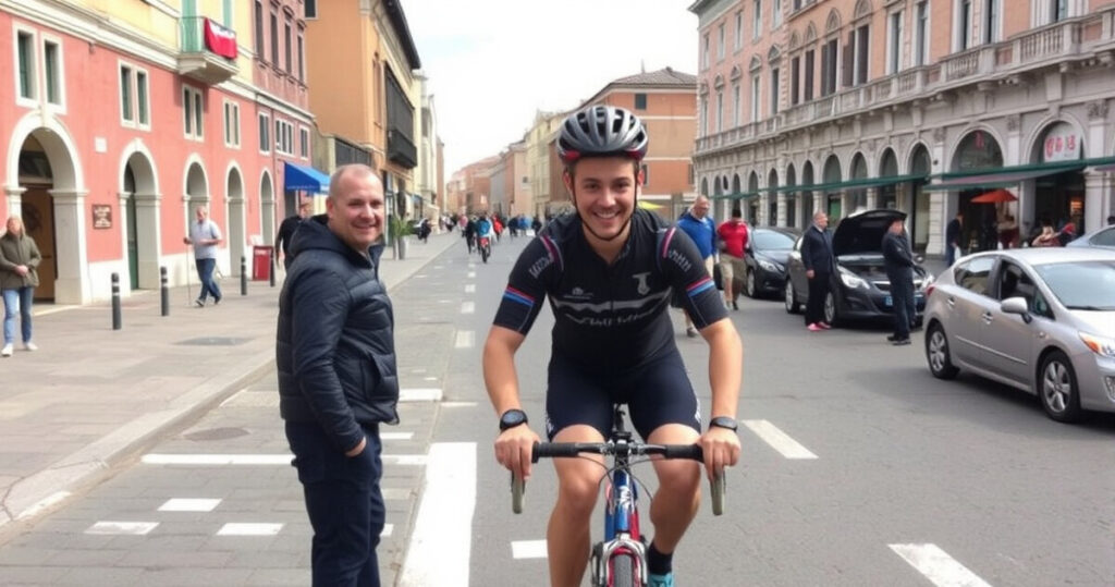 "Immagine di Luca Zaia che incontra Pieroad a Venezia, il giovane viaggiatore che ha percorso 35mila chilometri nel mondo."