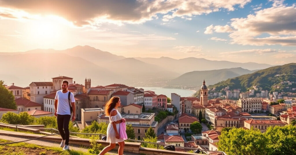 "Immagine che rappresenta l'Italia come leader nel turismo europeo nel 2025, con affluenza record e tariffe competitive."