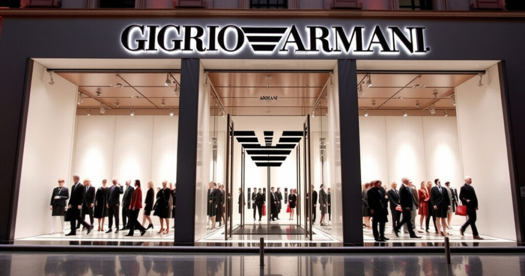 "Ultimo saluto a Giorgio Armani a Rivalta, icona della moda italiana."