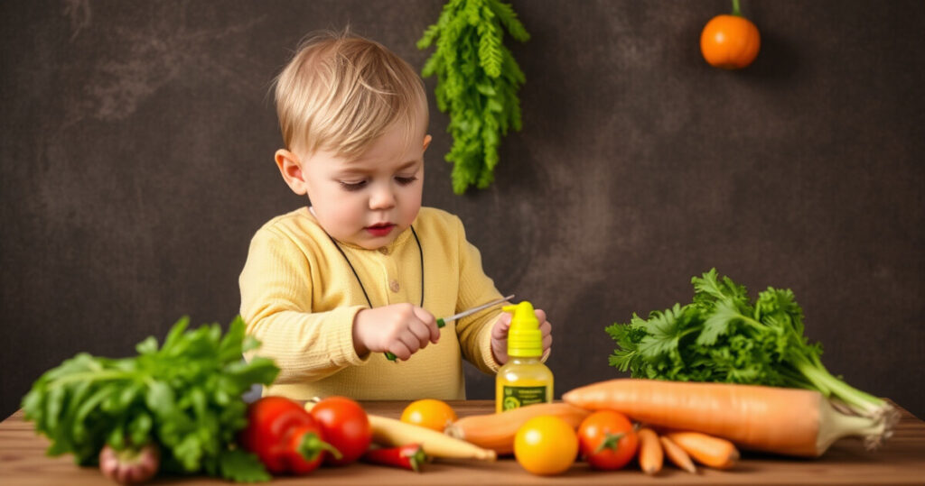 ALT: "Rischi dei pesticidi nei cibi per bambini: esperti avvertono sulla salute infantile."
