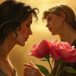 ALT: "Rosa in bilico tra l'amore sicuro di Pino e la passione travolgente di Damiano in Un posto al sole."