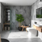 "Piastrelle opache e fughe nere nel bagno: sfide nella manutenzione e cura"