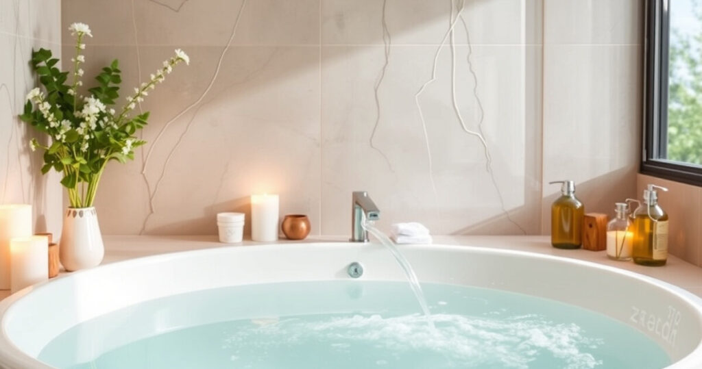 "Bagno spa profumata: trasforma il tuo spazio con un bicchiere e ingredienti naturali."