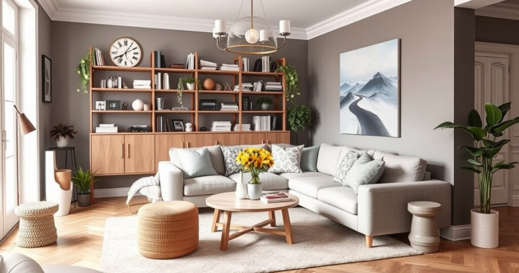 "Idee creative per ottimizzare spazi piccoli e ampliare il soggiorno in modo economico."