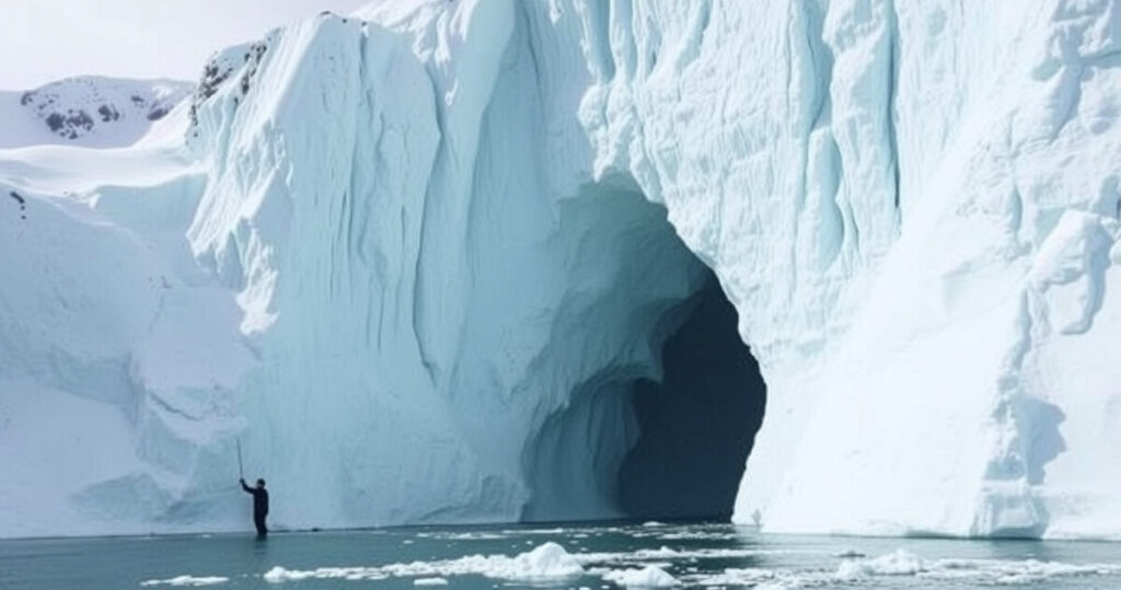 "Immagine delle cascate di sangue in Antartide, un laboratorio biologico unico che offre spunti per futuri sviluppi scientifici."