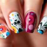 "Unghie artistiche ispirate alle atlete olimpiche: colori e design sofisticati per una nail art unica."