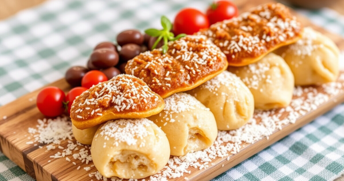 ALT: "Canederli tirolesi: deliziosi gnocchi tradizionali delle Alpi, un connubio di sapori autentici e cultura gastronomica."