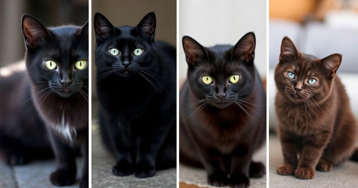 "Quattro razze di gatti neri che mostrano il loro fascino unico, sfidando le superstizioni."