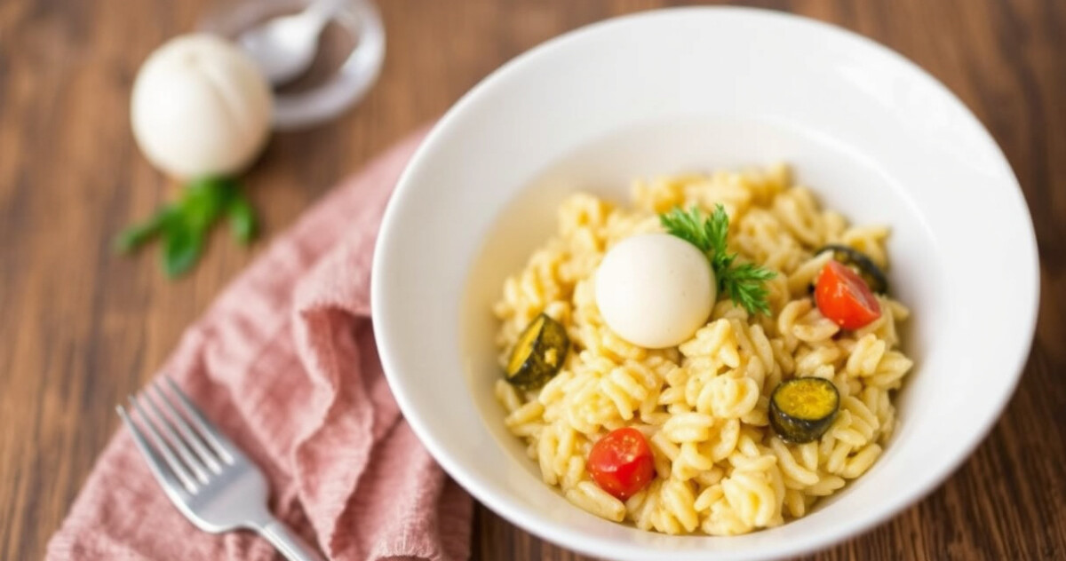 "Risotto cremoso con melanzane e provola affumicata, un piatto ricco di sapori da scoprire."