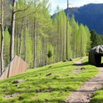 "Percorso Ledro Land Art nel bosco del Trentino: un'esperienza tra arte e natura."