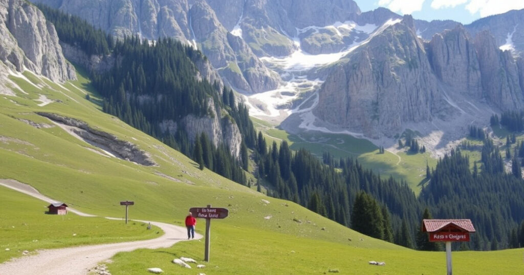 ALT: "Vigo di Fassa, un incantevole villaggio ladino nelle Dolomiti, circondato da paesaggi naturali mozzafiato."